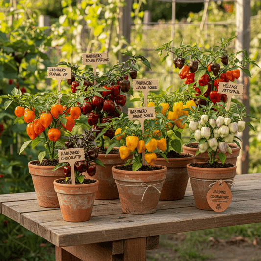 Collection Habanero : 5 plants de piment de couleurs différentes + 1 plant surprise offert!