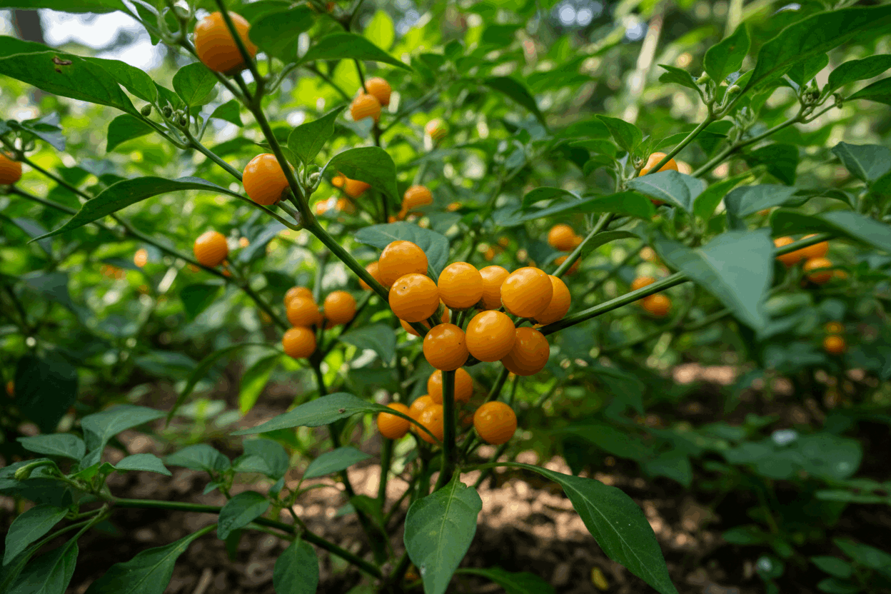 piment aji charapita sur la plantes piments sauvage du pérou